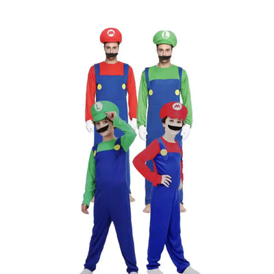 Halloween Cosplay Mario Costume for Kids and Parents