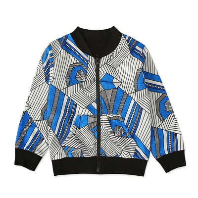 Bohemian Print Zipper Coat for Kids' Clothing