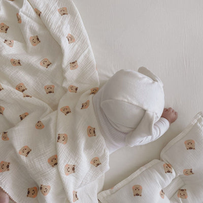 Cartoon Printed Baby Pure Cotton Yarn Cloth Blanket Summer Quilt