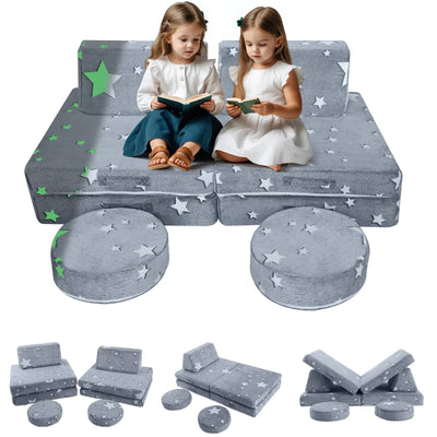 Kids Convertible Couch (Glowing stars) (6 pcs)