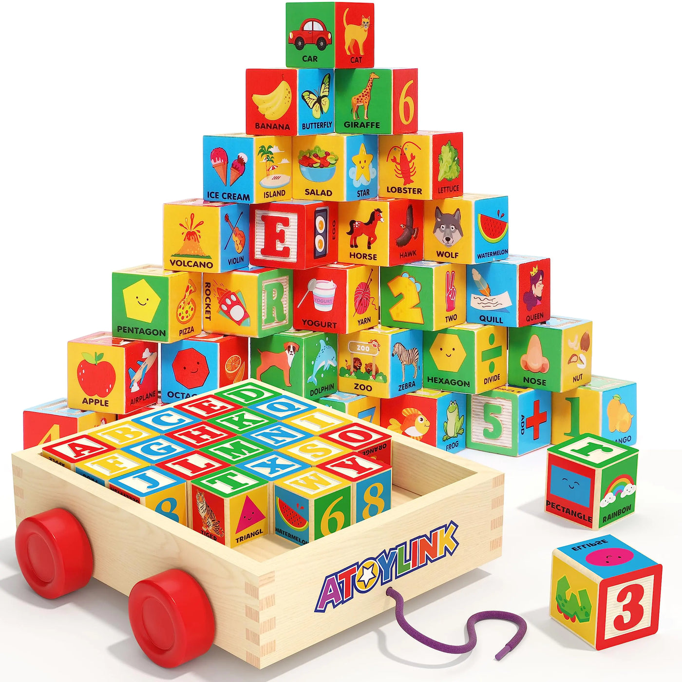 Wooden Building Blocks (30 Pcs) Learning & Education Montessori Toys