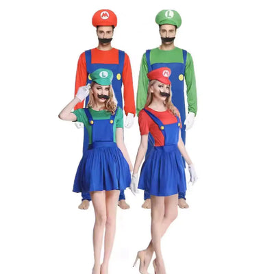 Halloween Cosplay Mario Costume for Kids and Parents