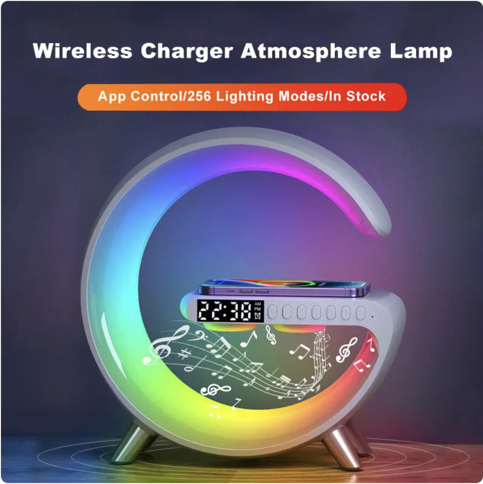 Smart LED Lamp with Bluetooth Speaker & Wireless Charger