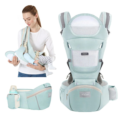 6-in-1 Ergonomic Baby Carrier with Hip Seat: Kangaroo Bag Design for Newborns to Toddlers. Front and Back Support for Parents.
