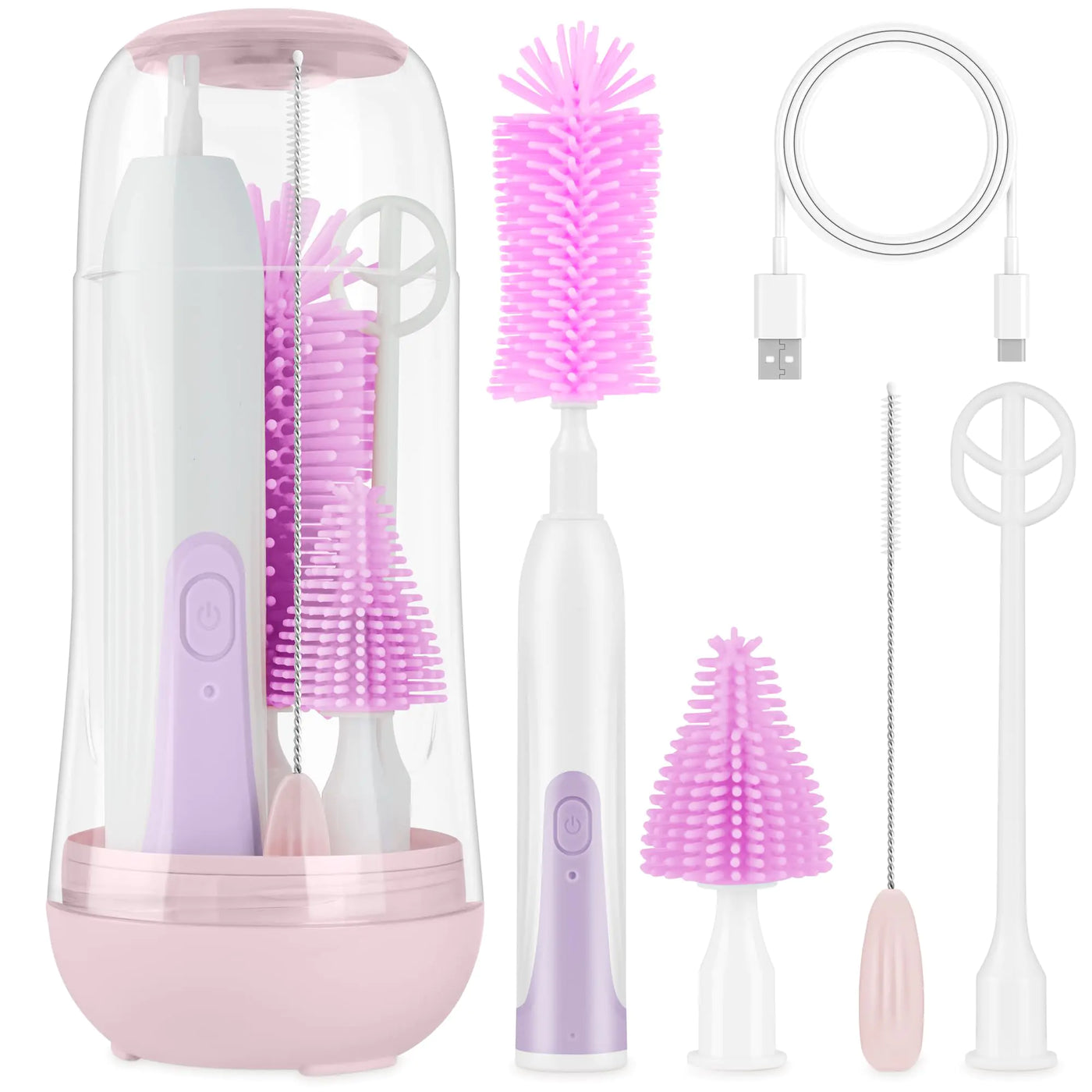 Electric baby bottle brush (Pink)